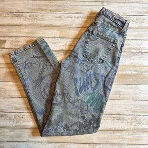 Wild Fable-Super High Rise Straight Jeans with Artistic Distress Size 0​